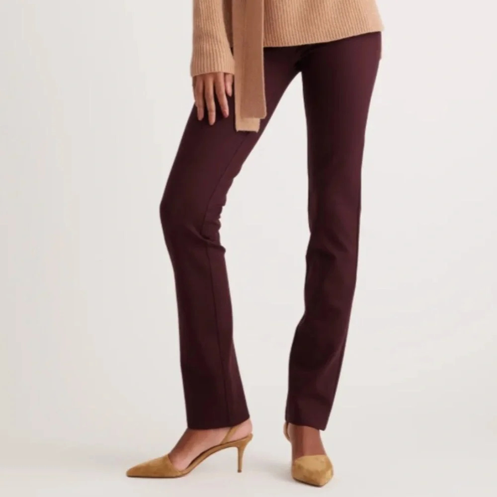 Quince Ultra-Stretch Straight Leg Pant-Burgundy/Maroon-Women’s XS tall & L-NEW
